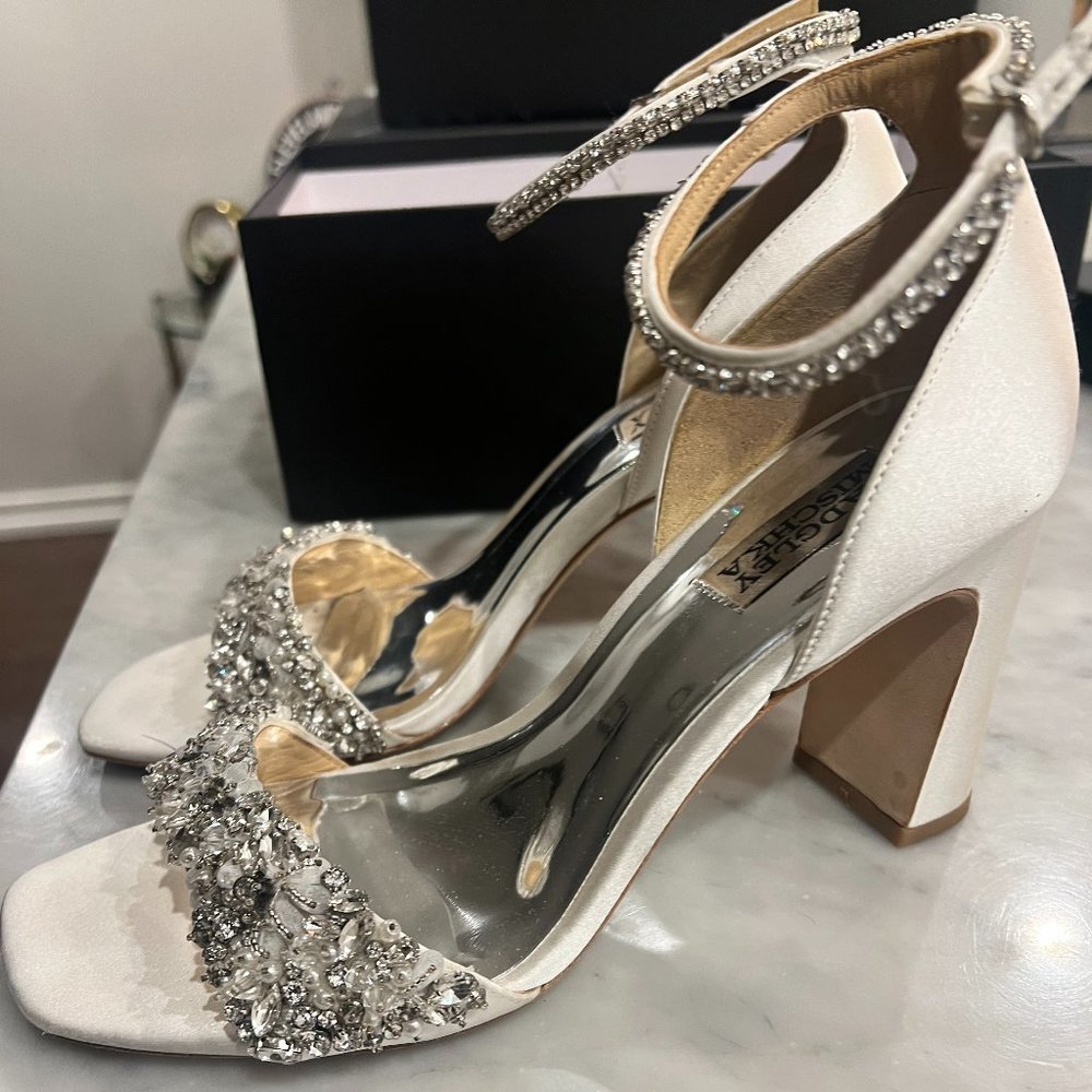 Kendall Crystal-Adorned Block Heel
